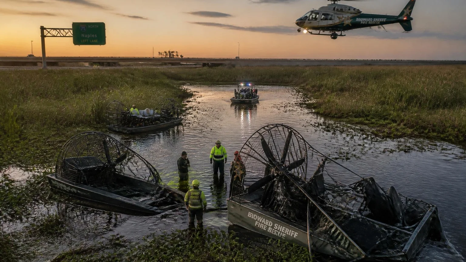 Everglades airboat crash scene October 2026