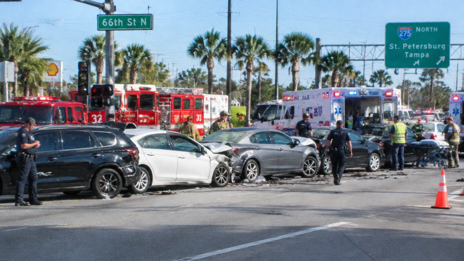 10-car crash scene on 66th Street Largo 2026