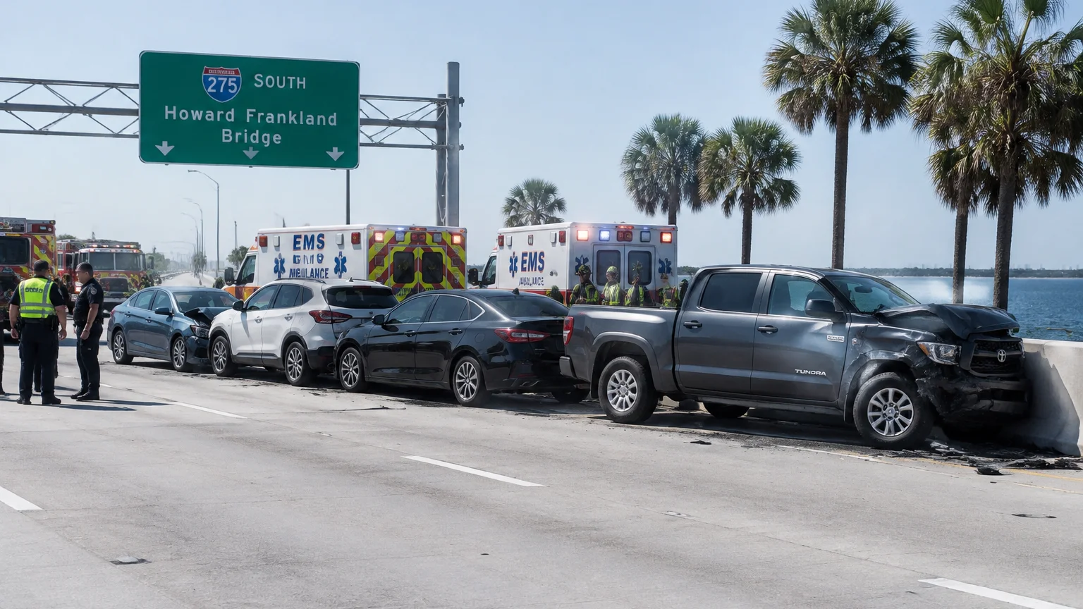 Howard Frankland Bridge crash 2026 in Hillsborough County