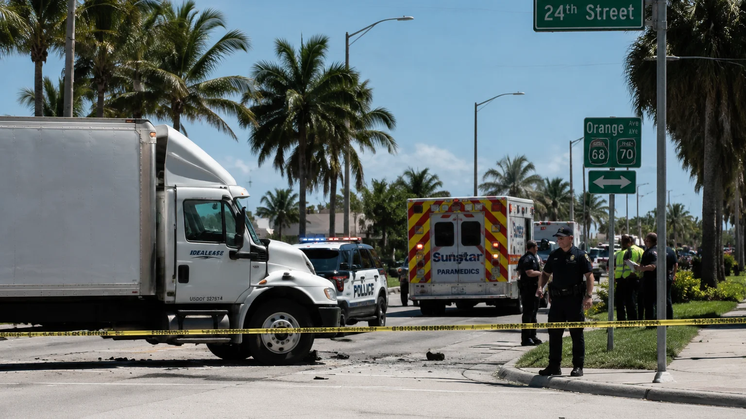 Fatal truck crash Fort Pierce 2026 on Orange Avenue