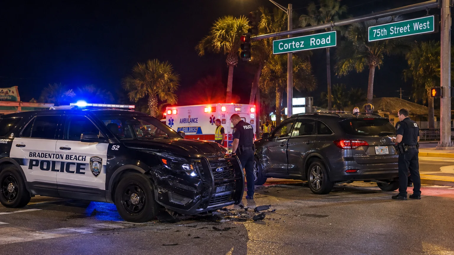 Bradenton Beach DUI crash 2026 at Cortez Road