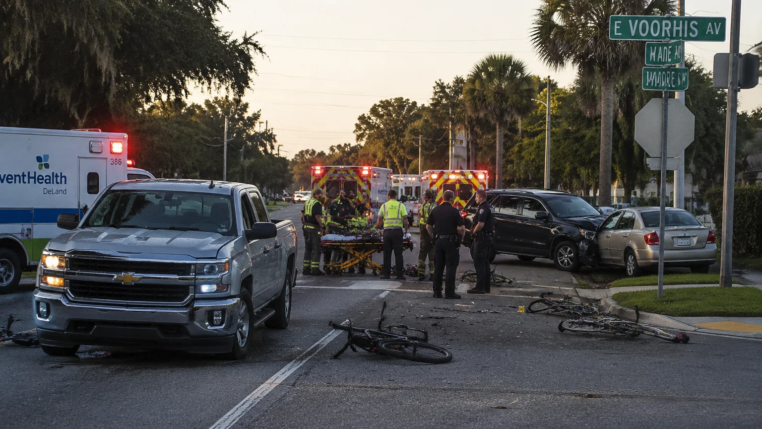 Pickup truck strikes bicyclists in DeLand, Florida crash 2026