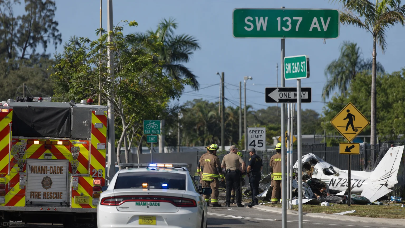 Small plane crash Florida 2026 debris site