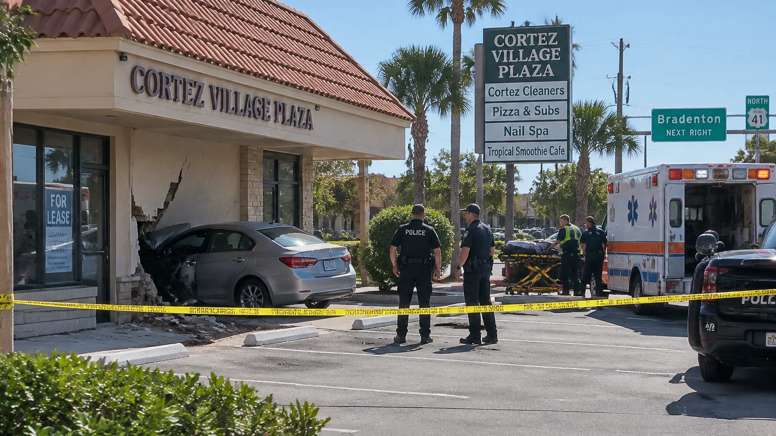Car crash Cortez Village Plaza Bradenton 2026