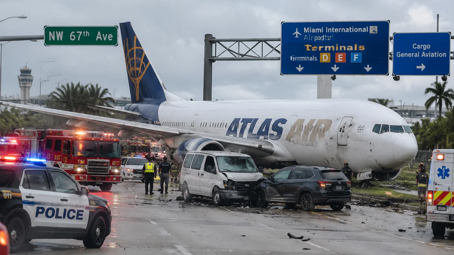 Cargo plane crash Miami 2026 near airport