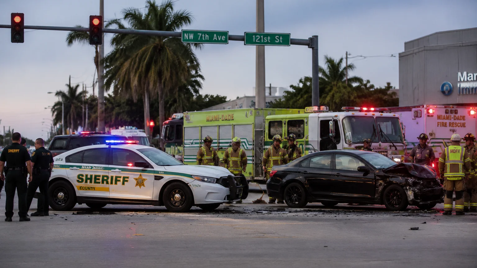 Deputy-involved crash Miami 2026 on Northwest Seventh Avenue