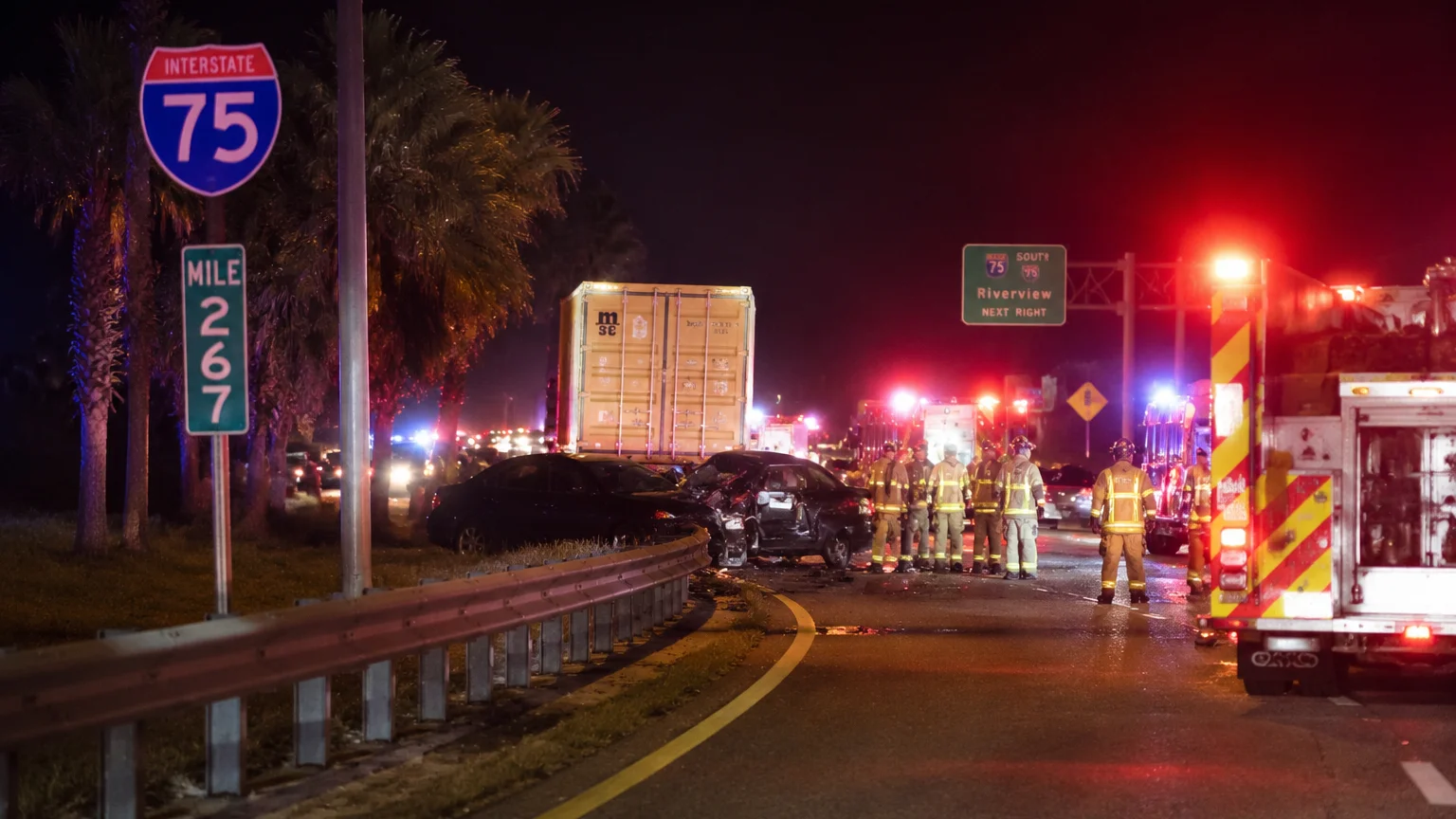 Fatal I-75 crash Tampa 2026 scene