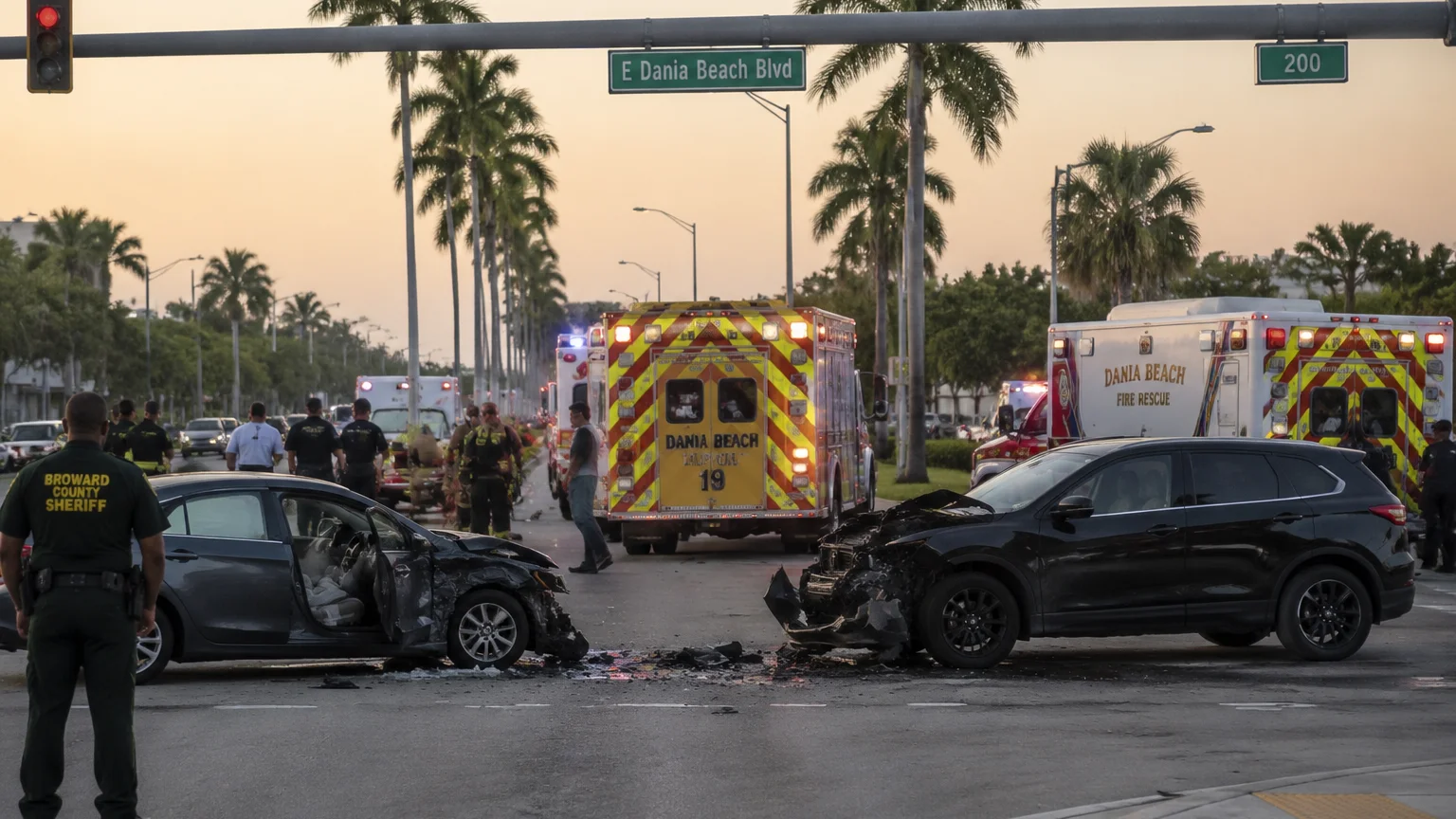 Fatal Dania Beach crash 2026 scene on East Dania Beach Boulevard