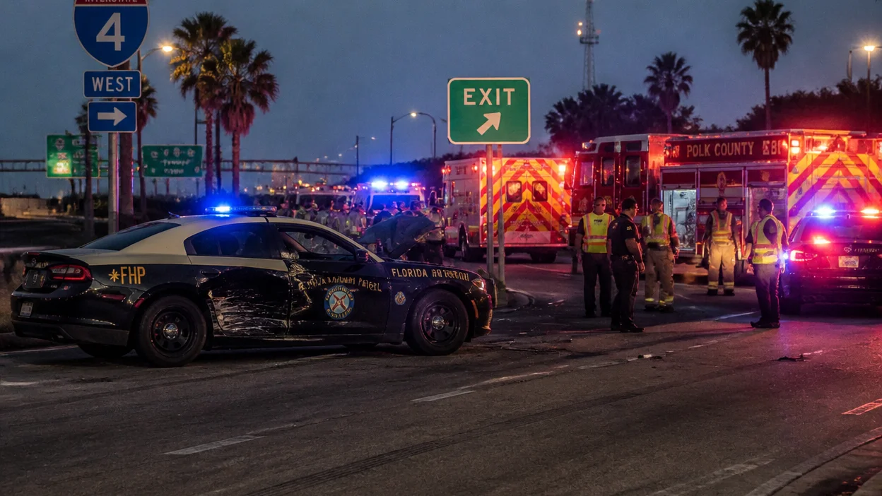 Trooper injured I-4 crash Polk County 2026