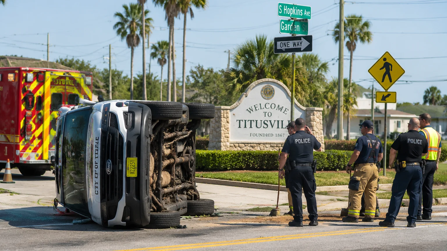 Titusville police chief crash 2026 location