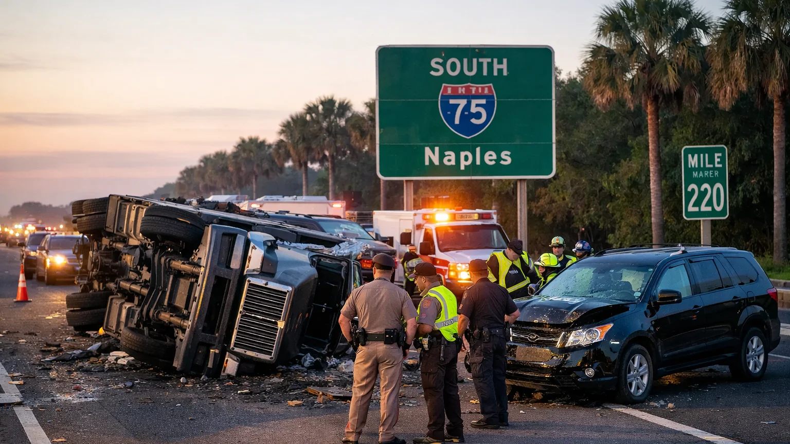 Fatal I-75 crash Florida 2026 scene near Mile Marker 220