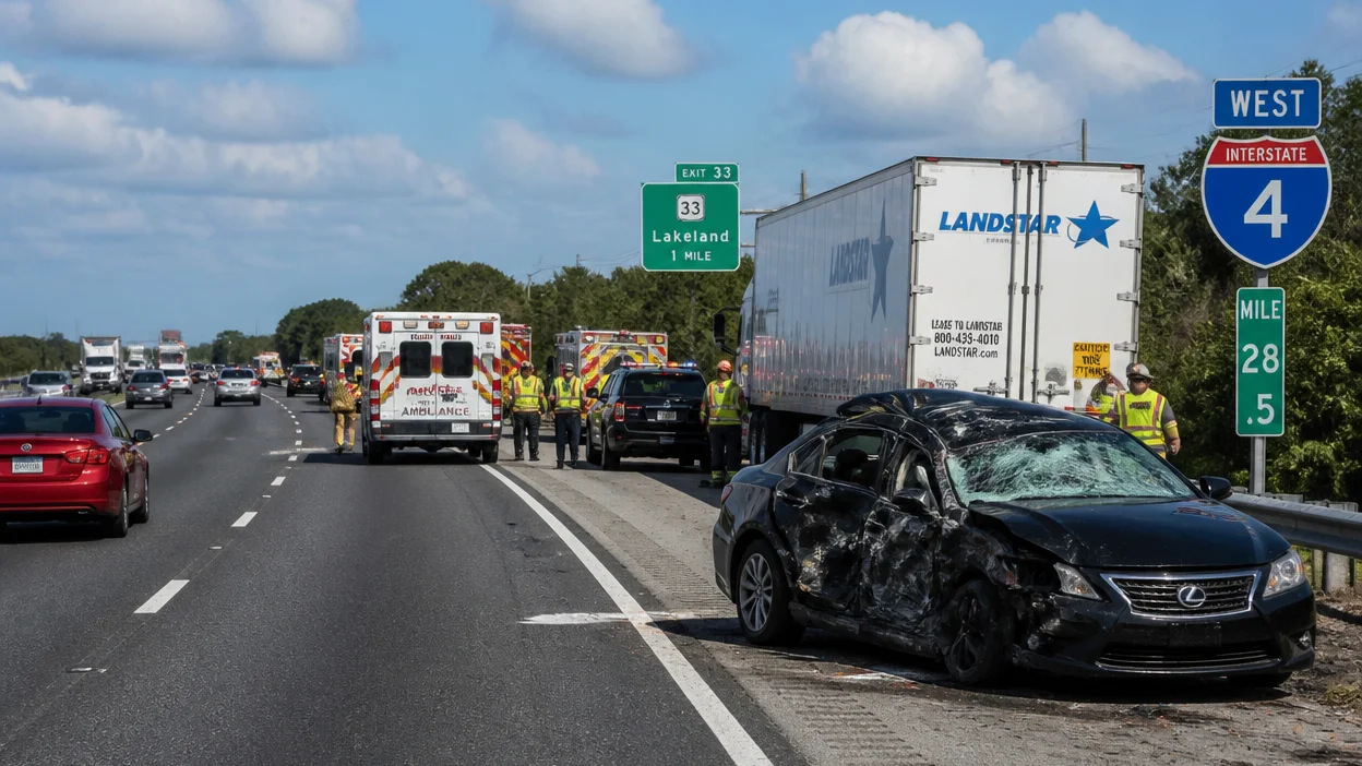 I-4 crash Lakeland 2026, multi-vehicle accident