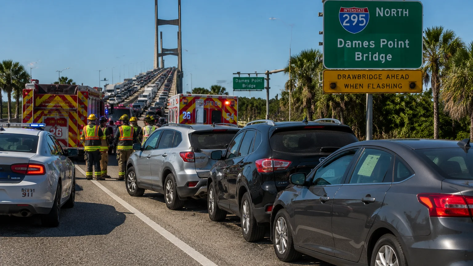 Dames Point Bridge crash 2026 in Jacksonville