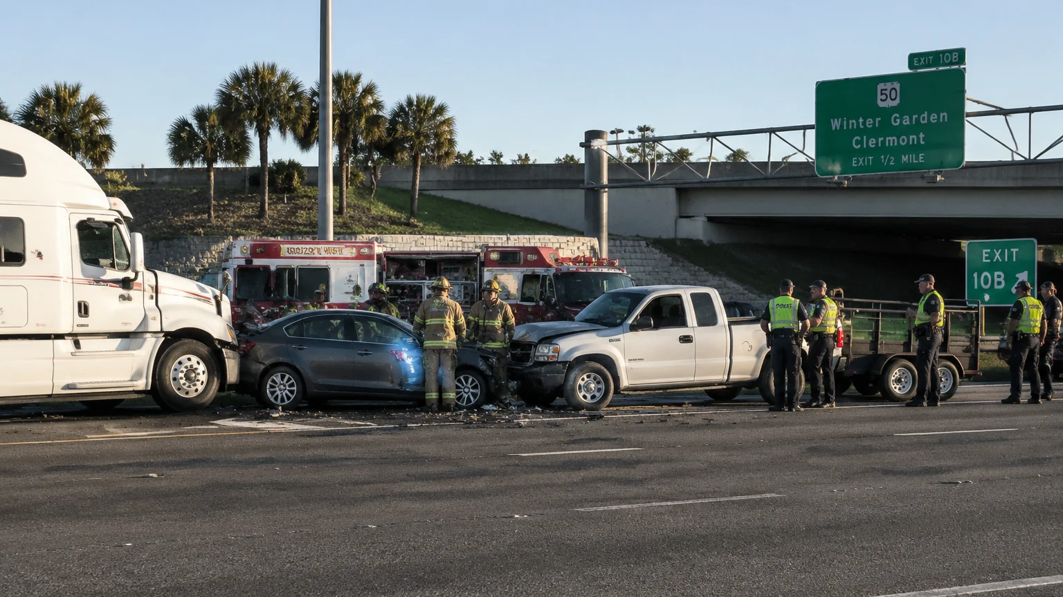 Florida Turnpike crash scene near Winter Garden, 2026