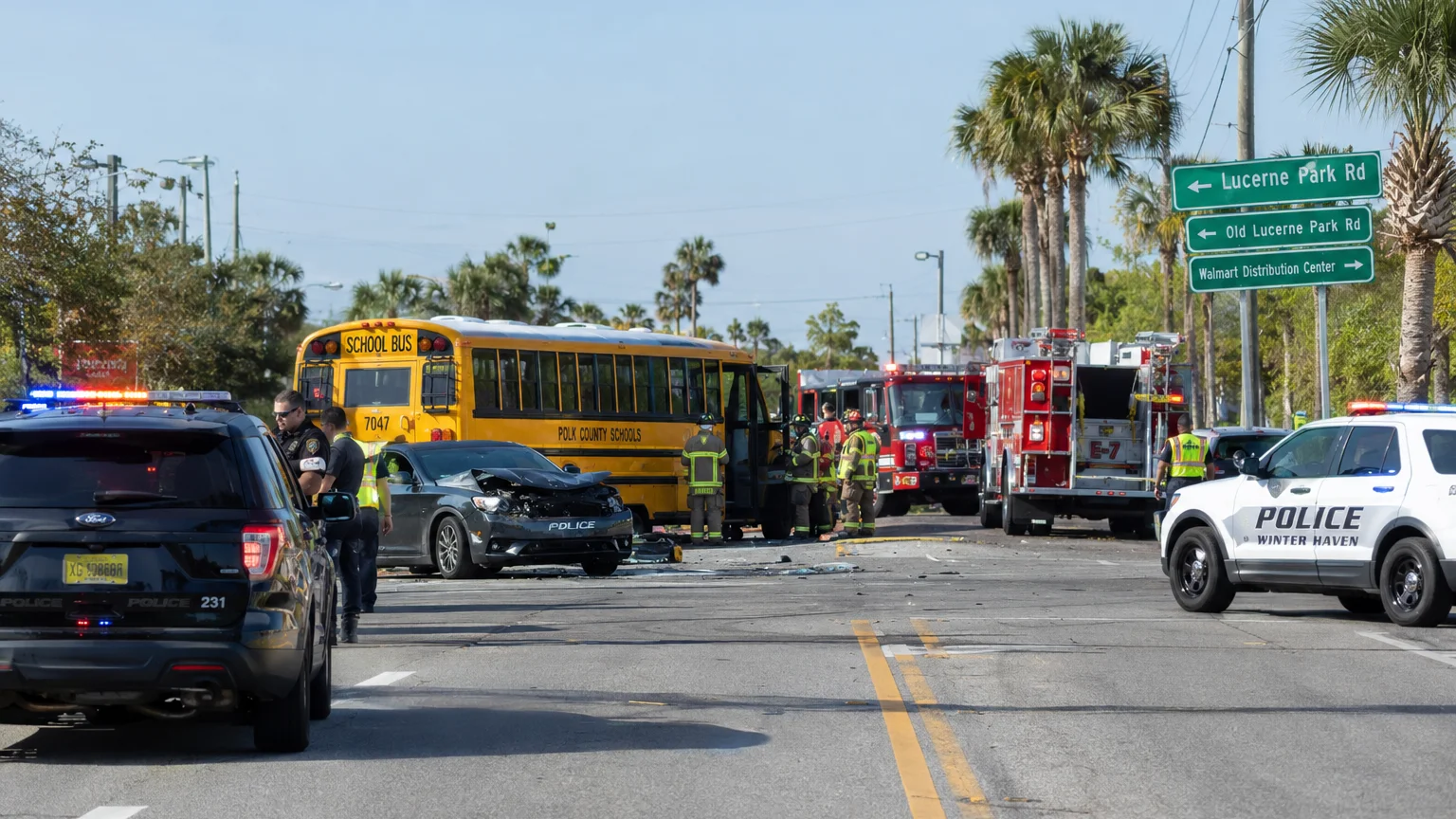 Lucerne Park Road school bus crash Winter Haven 2026