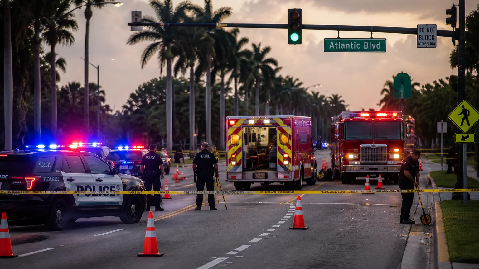 Fatal Margate hit-and-run 2026 on Atlantic Blvd near Lakewood Circle.