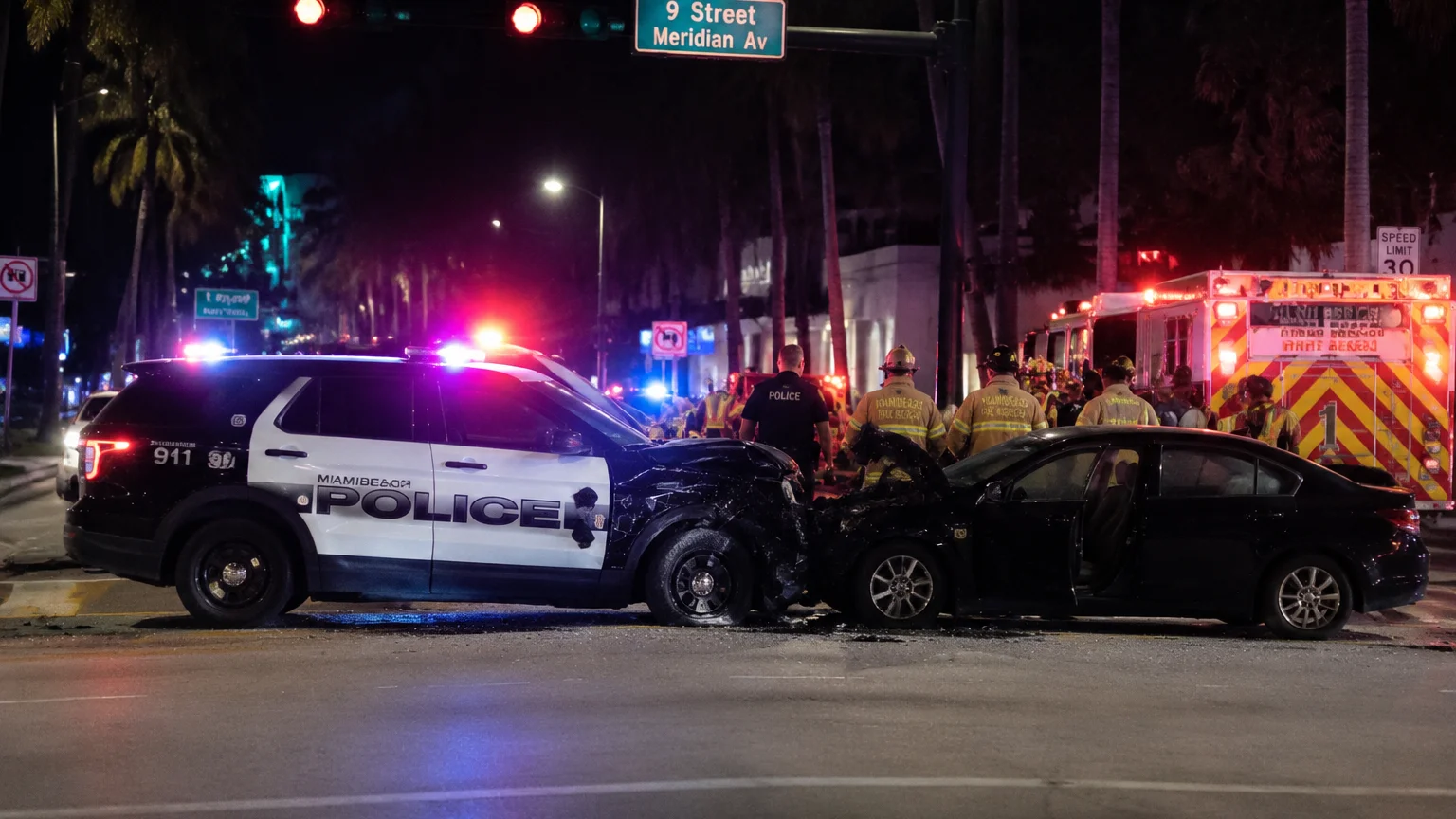 Miami Beach police crash 2026 at 9th & Meridian