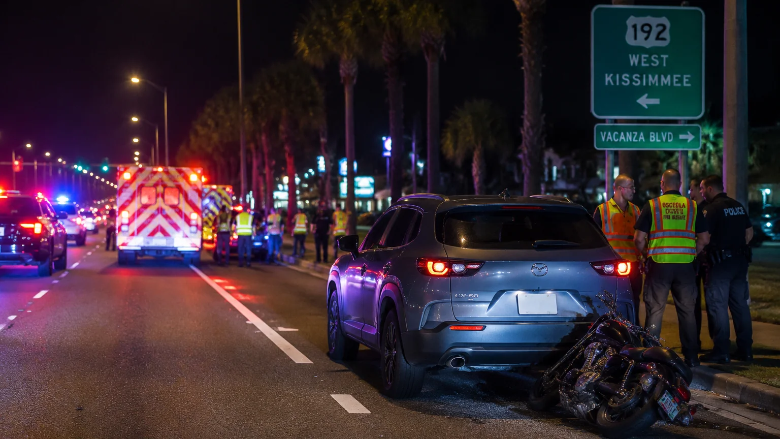 Fatal U.S. 192 crash Osceola 2026 scene
