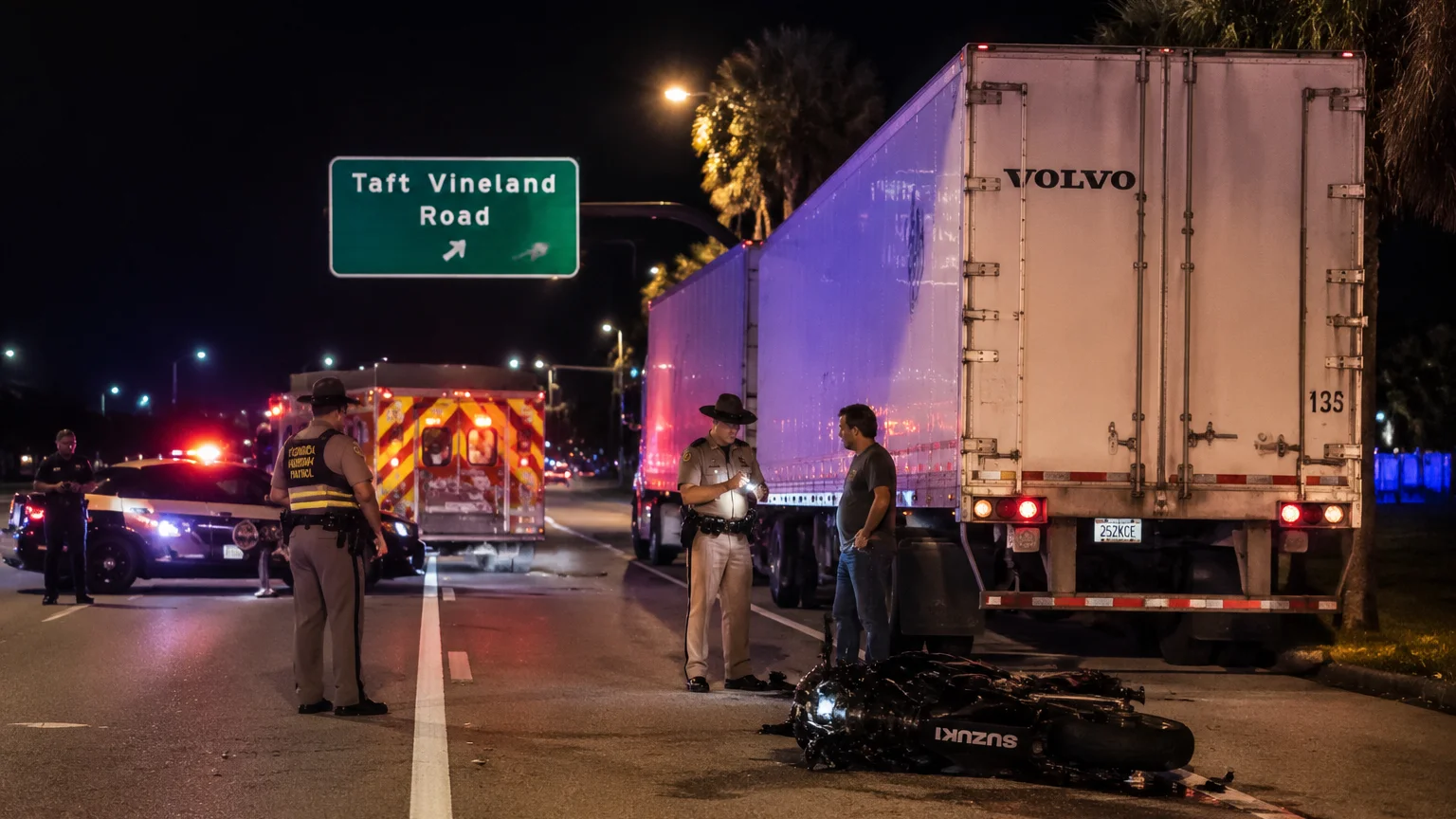 Fatal motorcycle crash on Taft Vineland Road, Orange County 2026