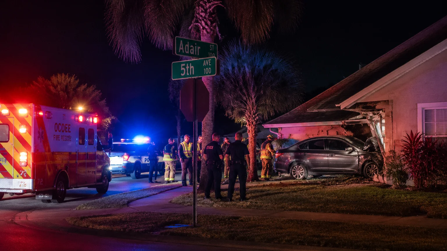 Ocoee car crash 2026 on Adair Street