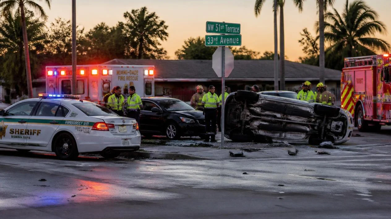 Officer-involved crash Miami 2026 scene on NW 51st Terrace