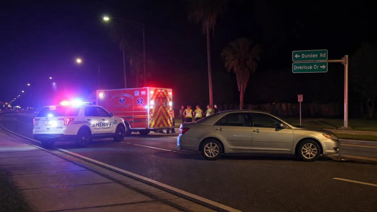 Pedestrian crash Winter Haven 2026 scene on Dundee Road