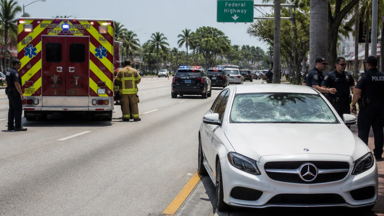 Pedestrian crash Hallandale Beach 2026 scene on Federal Highway