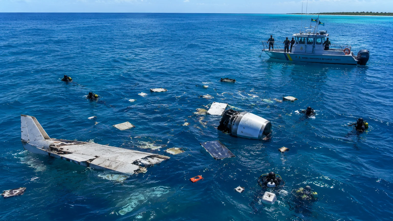 Debris from Bahamas plane crash 2026 located by divers