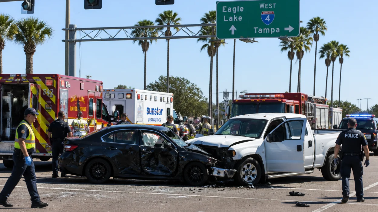 Eagle Lake crash scene involving Polk County chaplain Hector Cruz