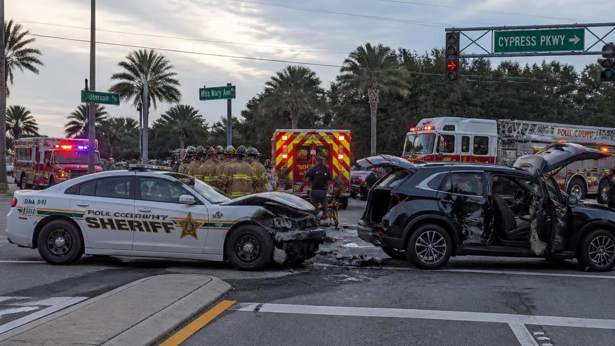Polk County crash 2026 on Cypress Parkway involving deputy
