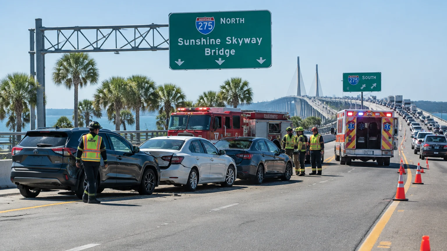Sunshine Skyway Bridge crash 2026 in Manatee County, Florida