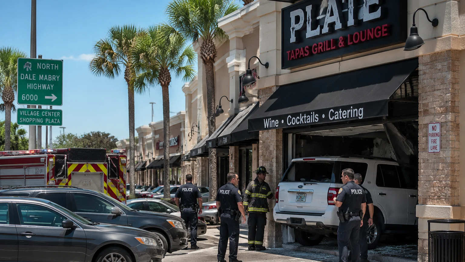 SUV crash at Carrollwood restaurant July 2026