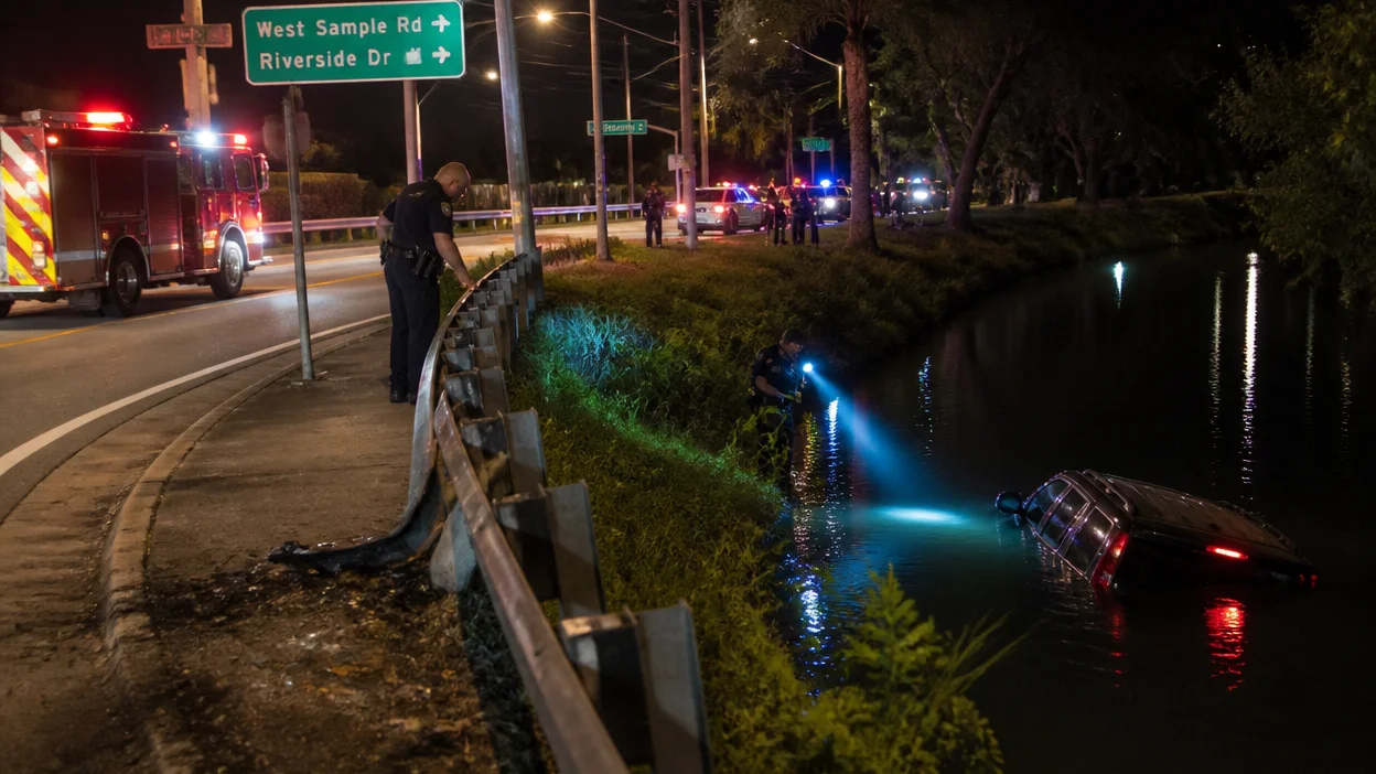 SUV crashes into Coral Springs canal, driver missing, 2026