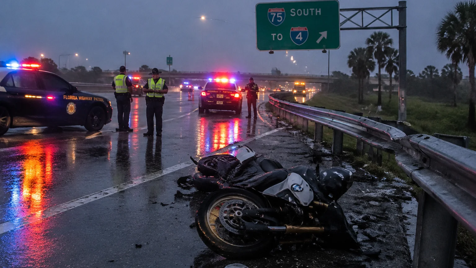 Fatal motorcycle crash on I-75 ramp near Tampa 2026