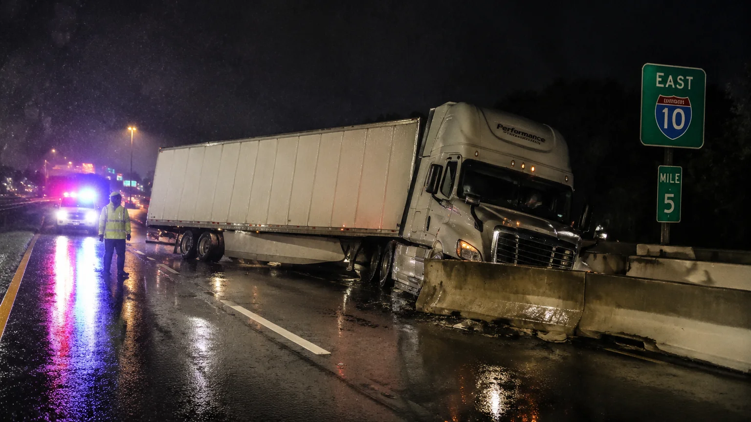 I-10 crash Escambia County 2026 scene photo