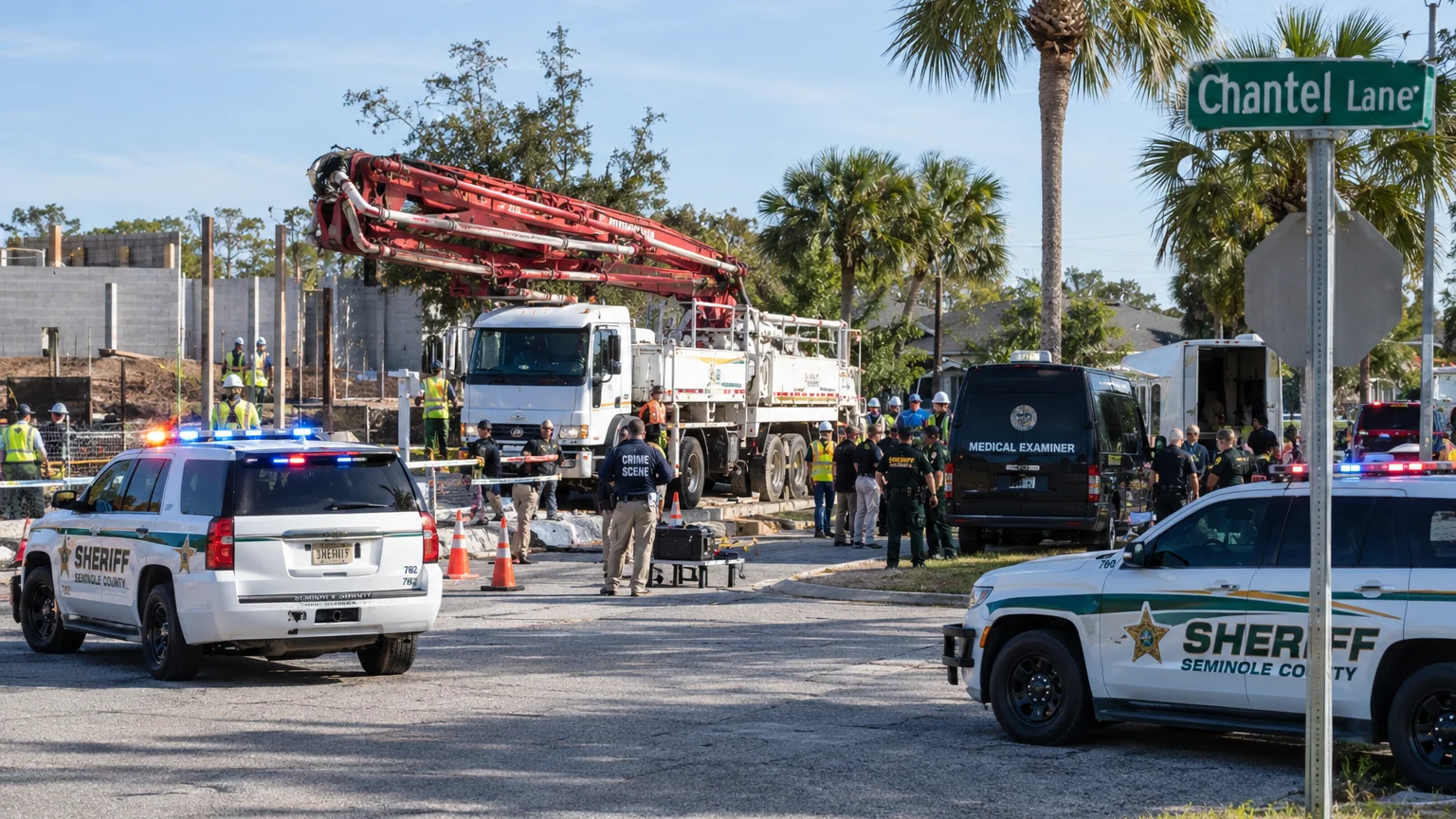Seminole County construction accident 2026 site scene