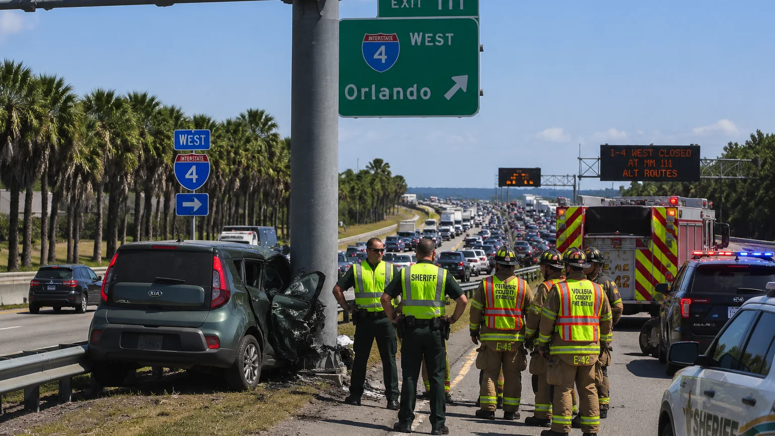 Fatal I-4 crash in Volusia County 2026 scene