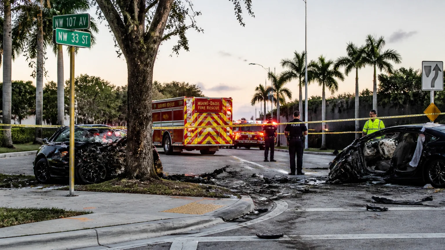 Fatal Doral crash 2026 scene on 107th Avenue