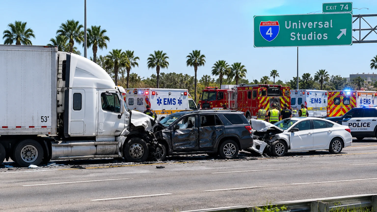 Fatal I-4 crash scene near Orlando October 2026