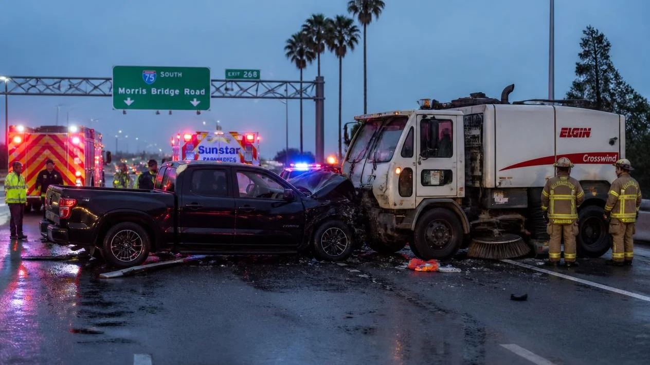 Fatal I-75 crash Tampa 2026 scene near Morris Bridge Road.