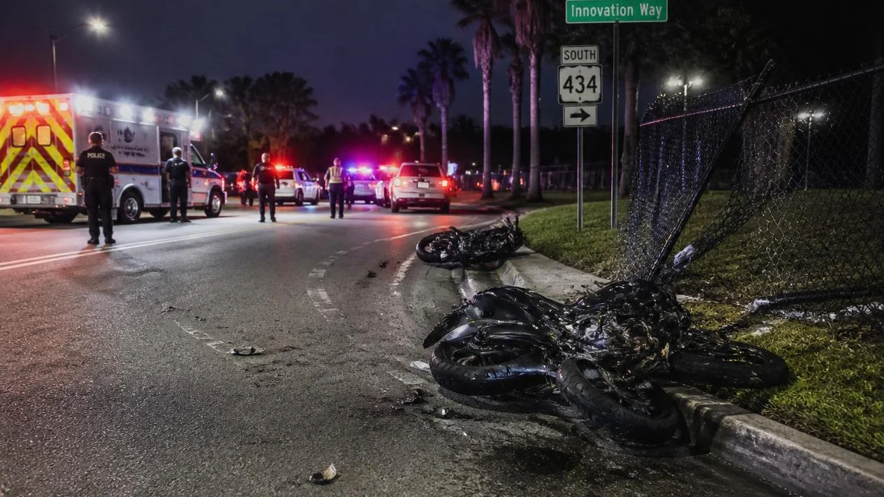 Fatal motorcycle crash Orange County 2026 scene