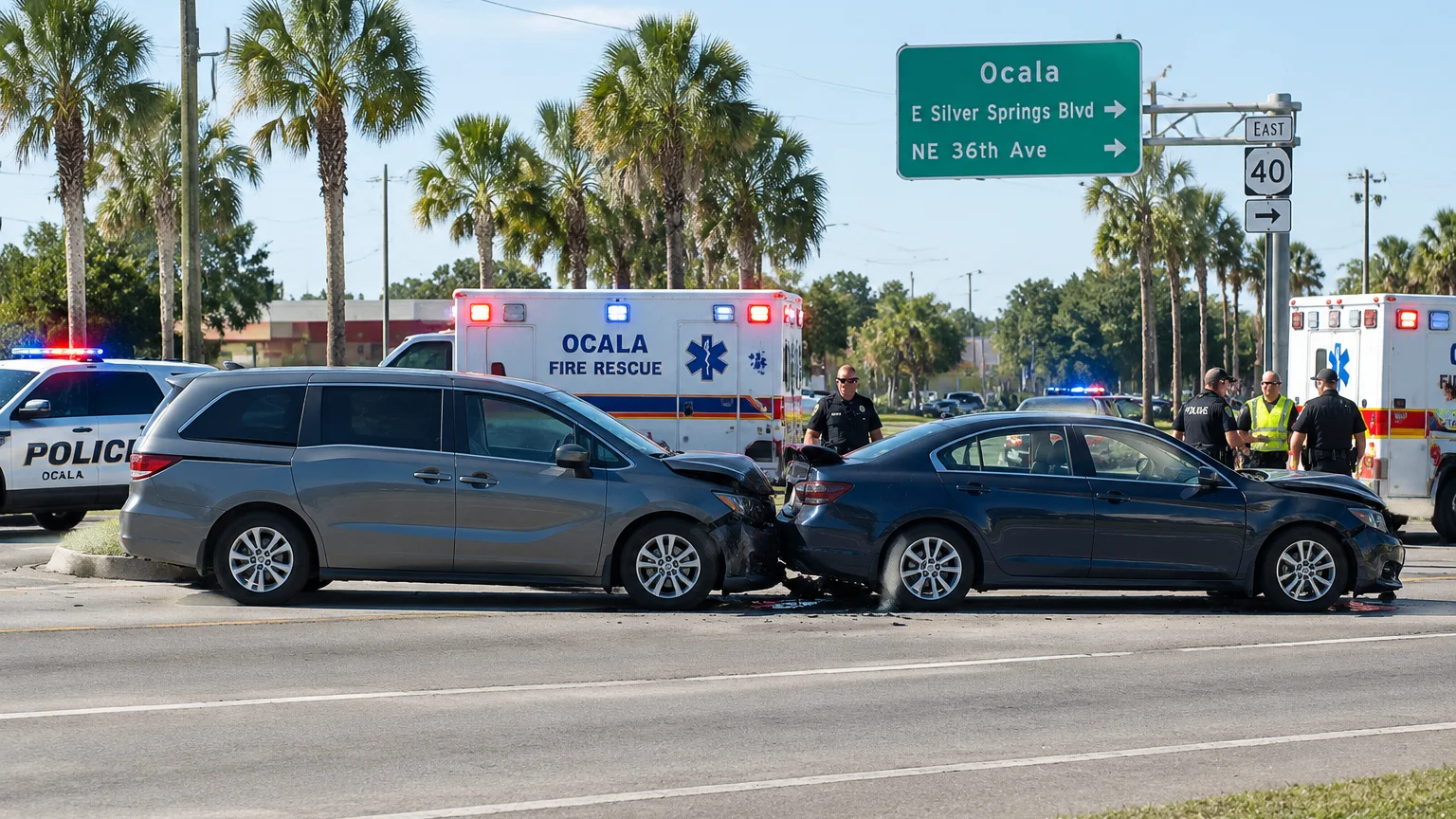 Fatal DUI crash Ocala 2026, scene on road
