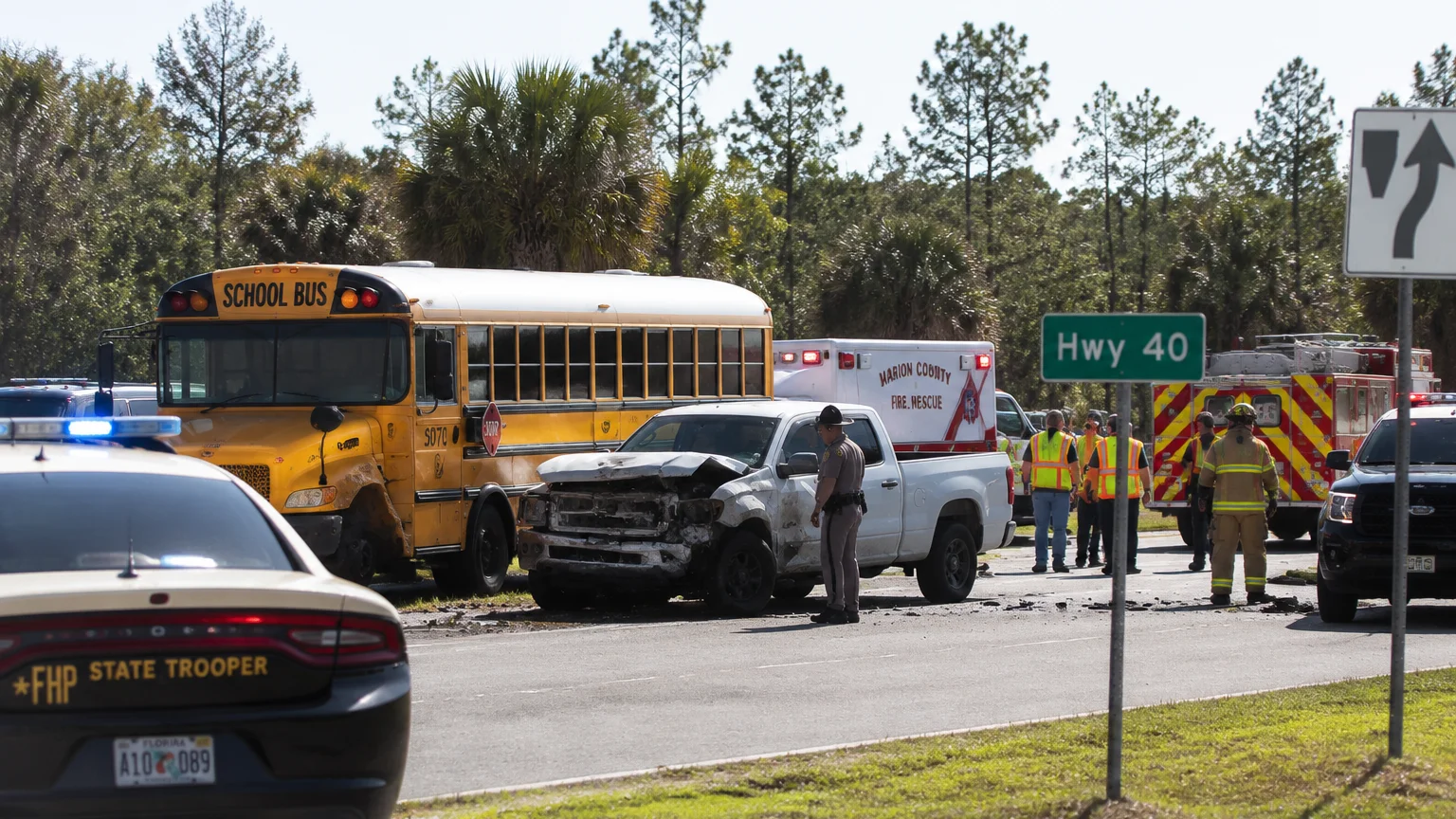 Fatal school bus crash on Highway 40 near Silver Springs, Florida, 2026