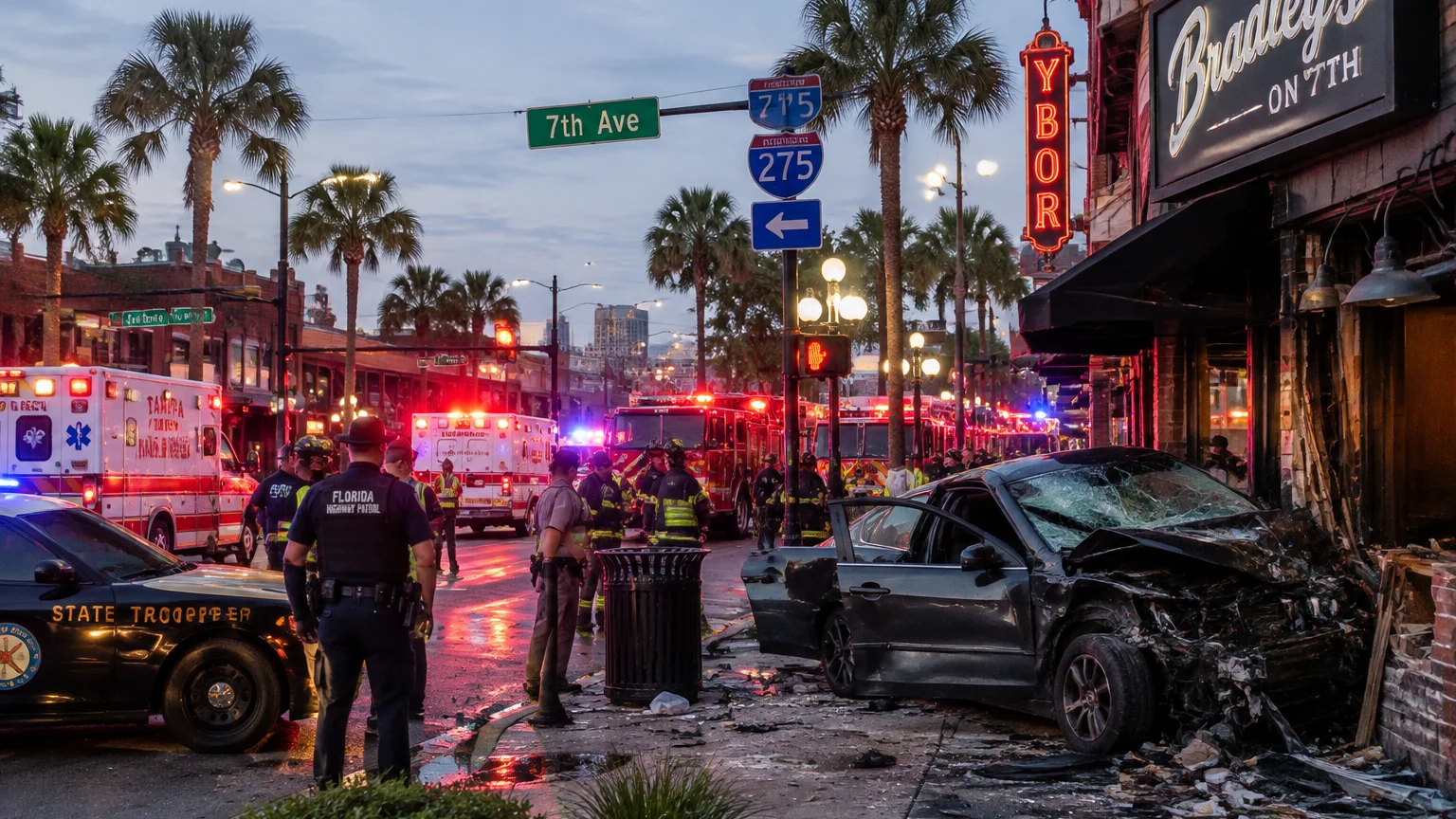 Ybor City crash scene, November 2025